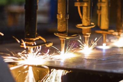 Sparks Flying During A Manufacturing Process