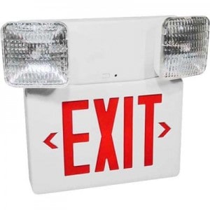 Emergency Exit Light With 2 Bulbs And Red Letters