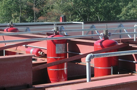 Canisters Of An Up To Date Fire Protection System For Convenience Store Gas Pumps